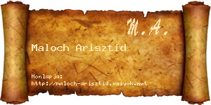 Maloch Arisztid névjegykártya